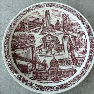 Vintage Vernon Kilns City of San Francisco California Souvenir Plate